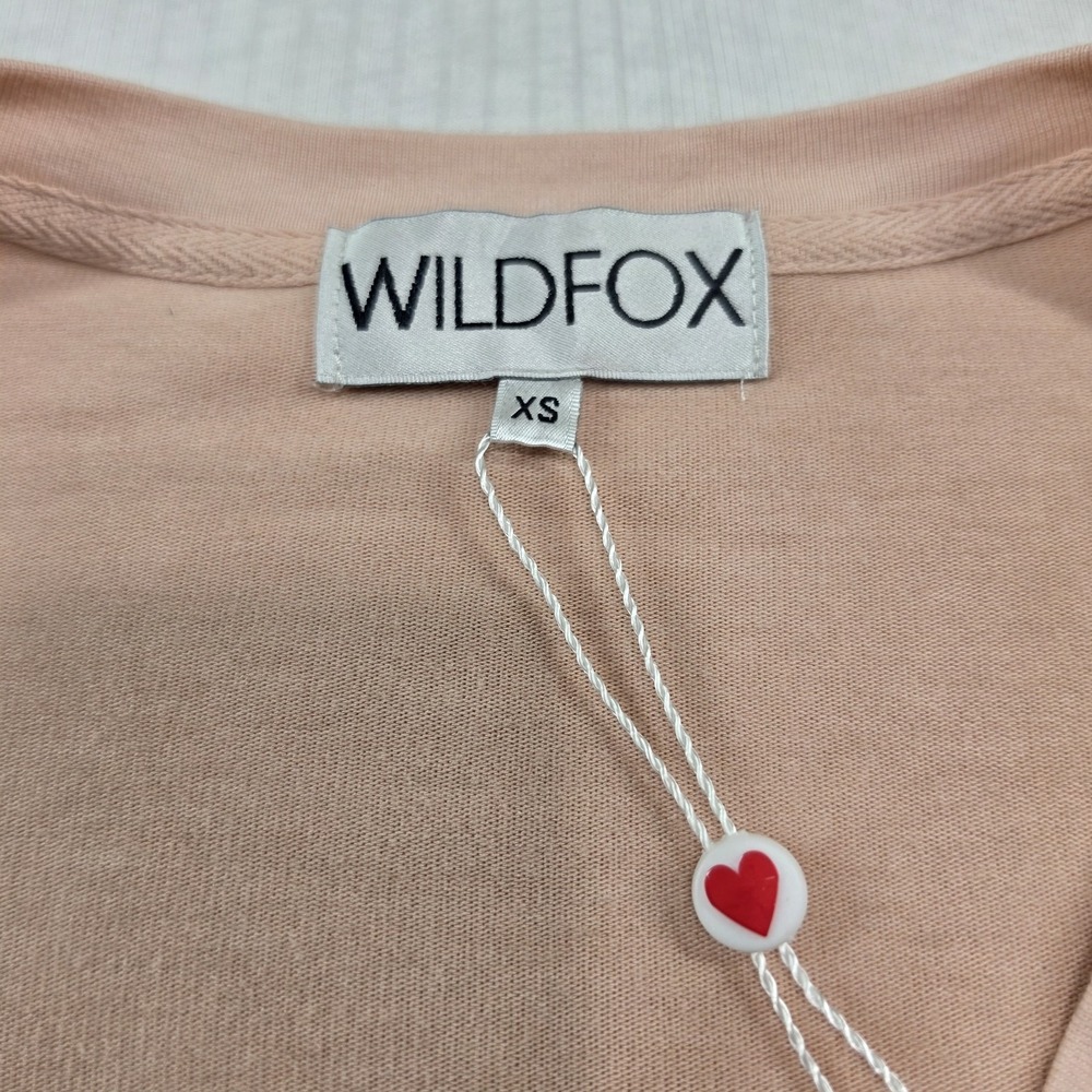 WILDFOX Blush Pink Caffiene Dream V-Neck Sweater Size XS Coquette Oversized - Picture 5 of 11